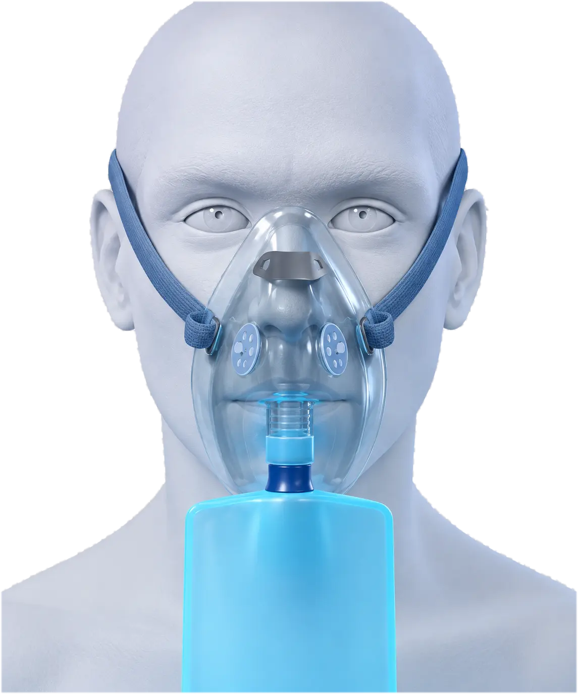 Paciente recibiendo oxígeno mediante mascarilla