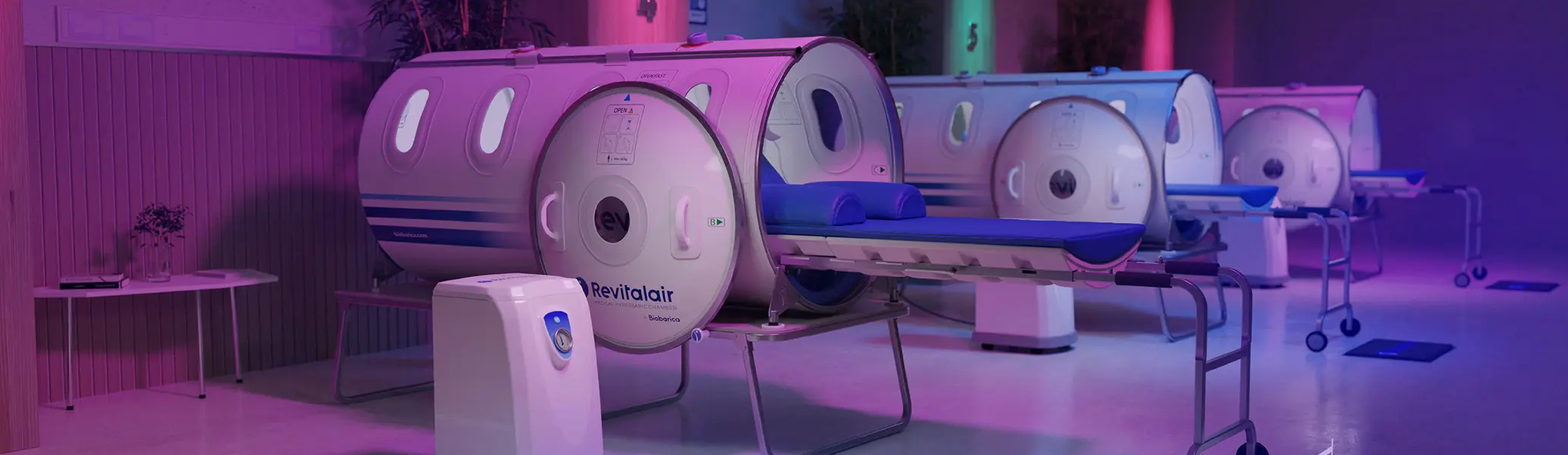 Sala con varias cámaras hiperbáricas BioBarica